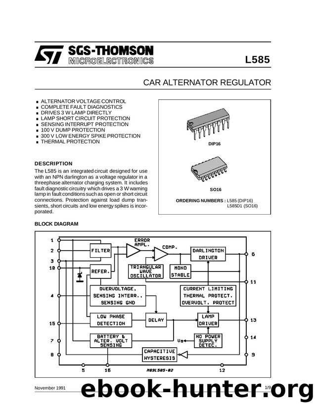 CAR ALTERNATOR REGULATOR by SGS-THOMSON Microelectronics