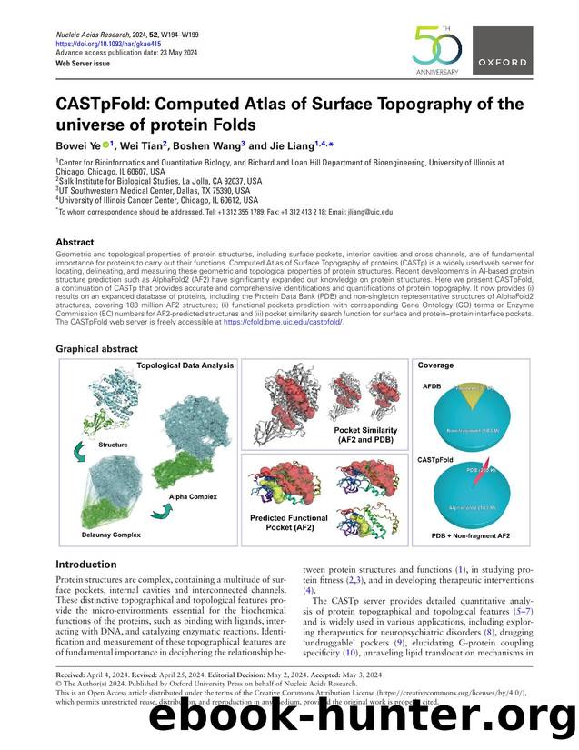 CASTpFold: Computed Atlas of Surface Topography of the universe of protein Folds by Bowei Ye & Wei Tian & Boshen Wang & Jie Liang
