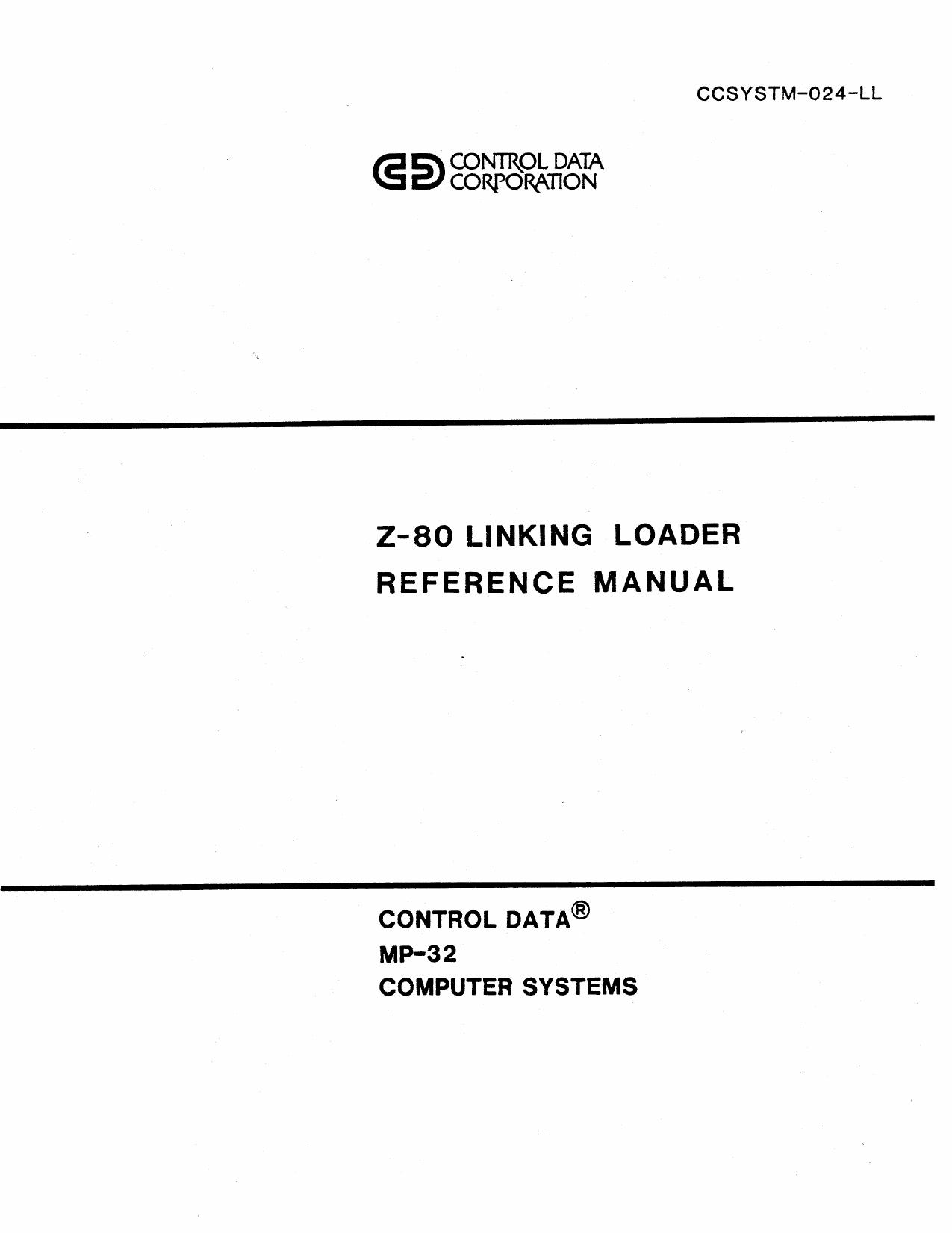 CCSYSTM-024-LL Z-80 Linking Loader Oct79 by Unknown