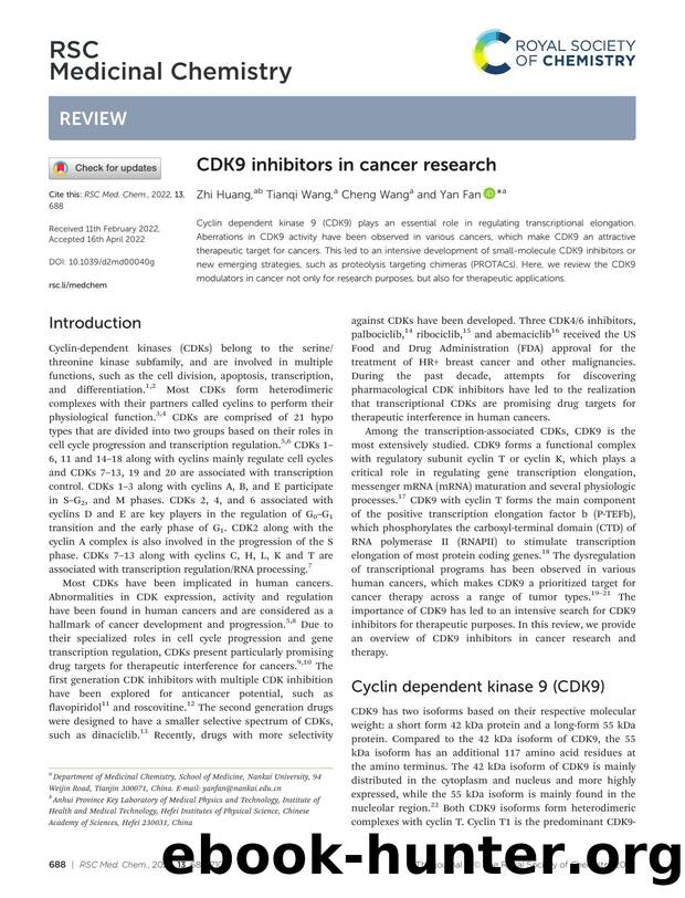 CDK9 inhibitors in cancer research by Zhi Huang & Tianqi Wang & Cheng Wang & Yan Fan
