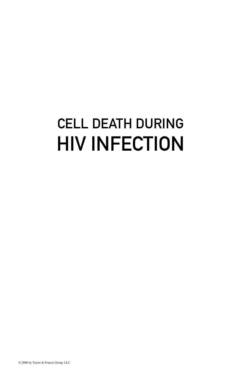 CELL DEATH DURING HIV INFECTION by Andrew D. Badley
