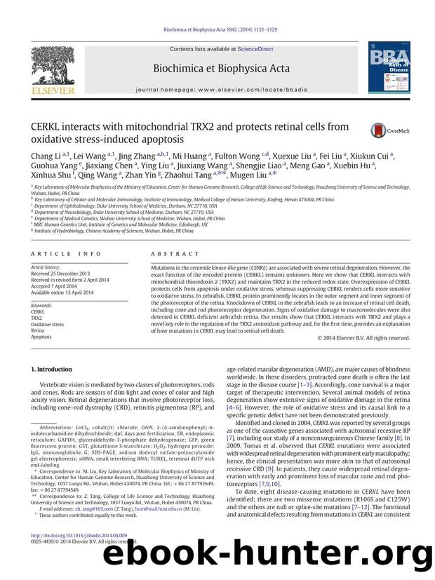 CERKL interacts with mitochondrial TRX2 and protects retinal cells from oxidative stress-induced apoptosis by unknow