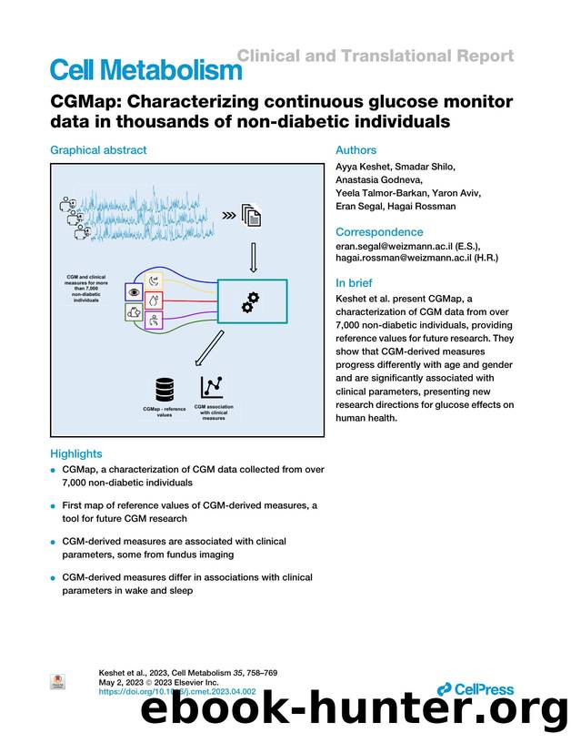 CGMap: Characterizing continuous glucose monitor data in thousands of non-diabetic individuals by unknow