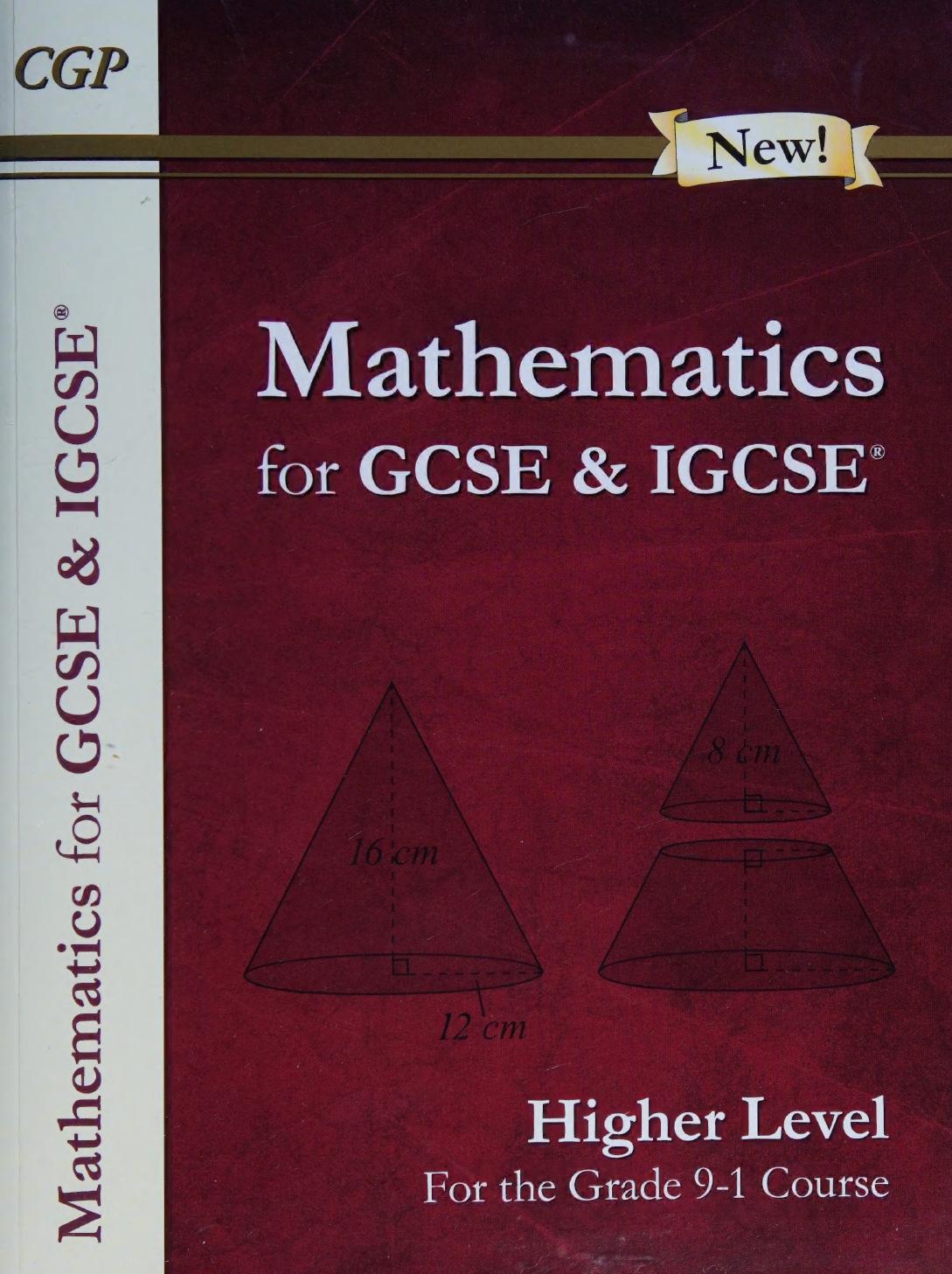 CGP Maths for GCSE and IGCSE Textbook, Higher (for the Grade 9-1) by unknow