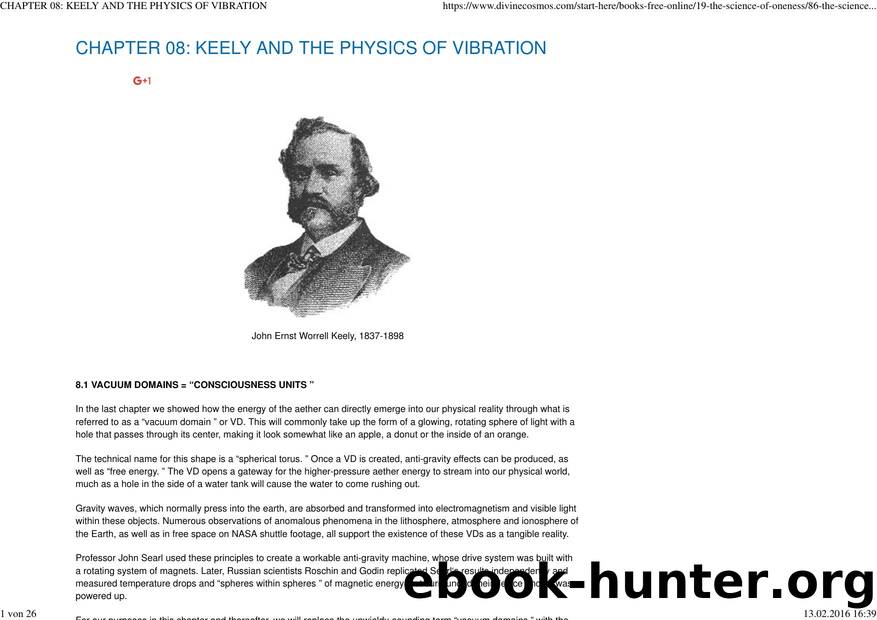 CHAPTER 08: KEELY AND THE PHYSICS OF VIBRATION by Gigabyte