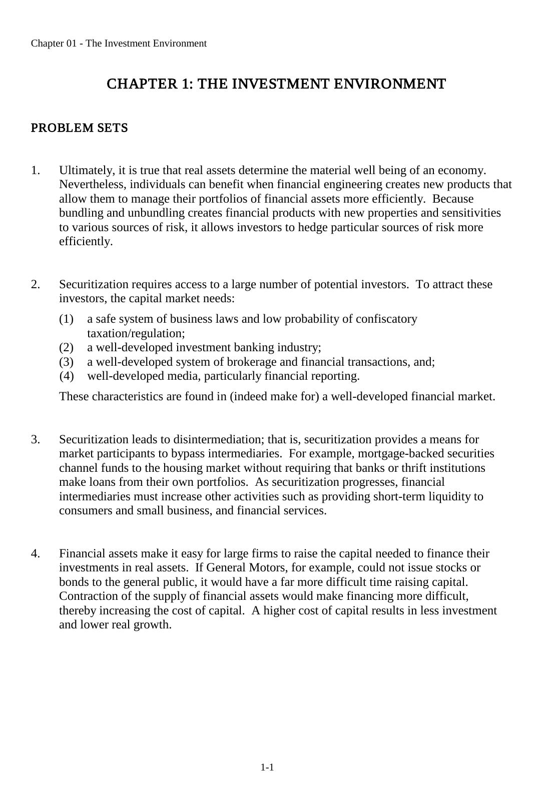 CHAPTER 1 : THE INVESTMENT ENVIRONMENT by Harshad Sonar