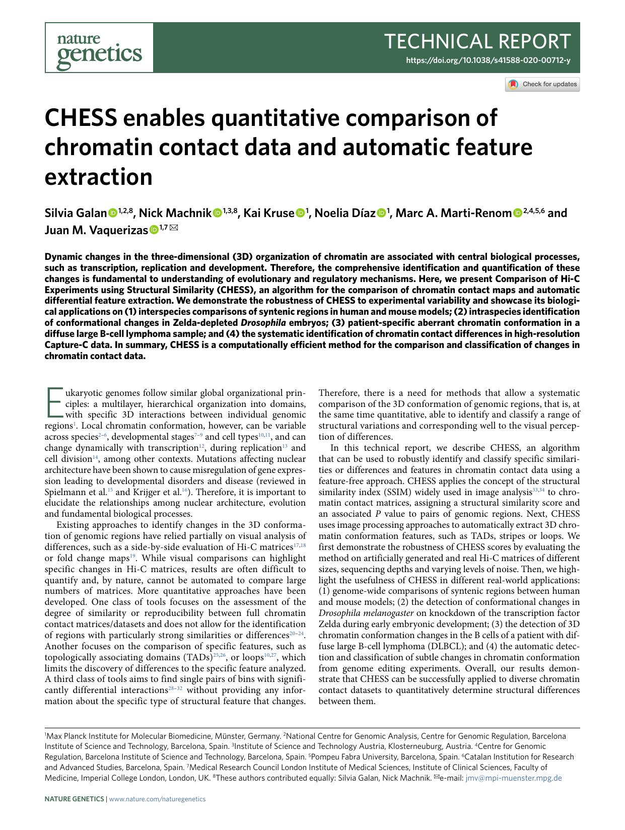 CHESS enables quantitative comparison of chromatin contact data and automatic feature extraction by unknow