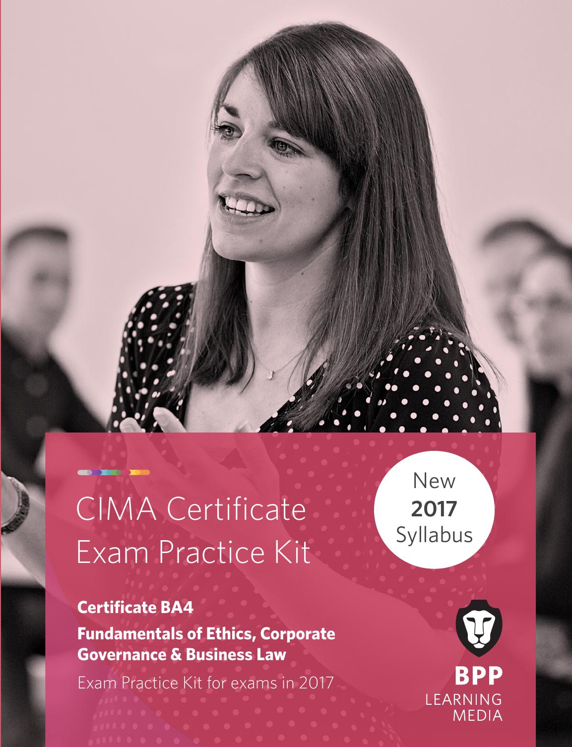 CIMA BA4 Fundamentals of Ethics, Corporate Governance and Business Law: Practice and Revision Kit by Unknow