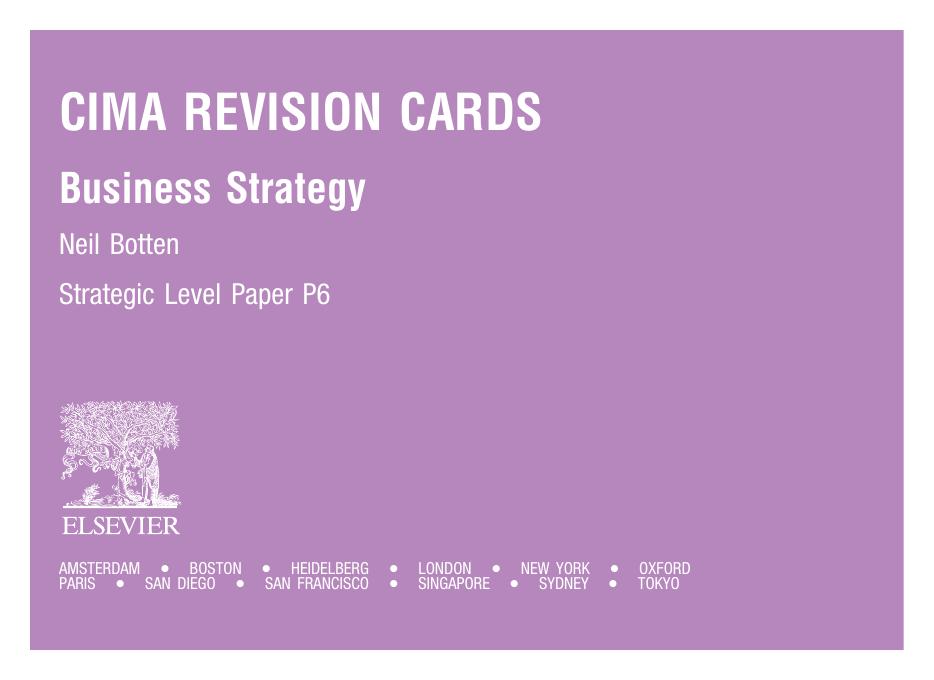 CIMA Revision Cards: Business Strategy by Neil Botten