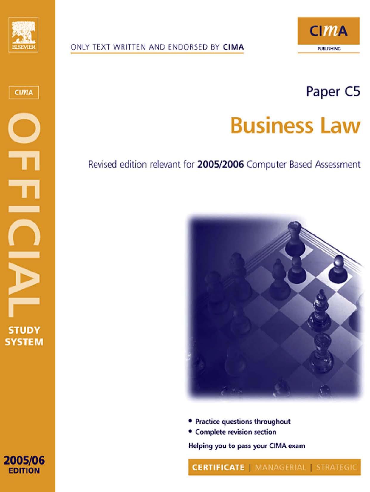 CIMA Study Systems 2006: Business Law (CIMA Study System Series-Certificate Level) by Larry Mead David Sagar