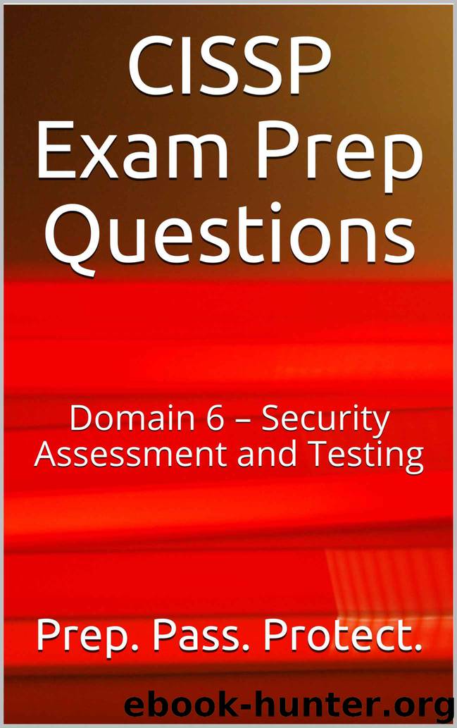 CISSP Exam Prep Questions: Domain 6 – Security Assessment and Testing by Richard Anderson