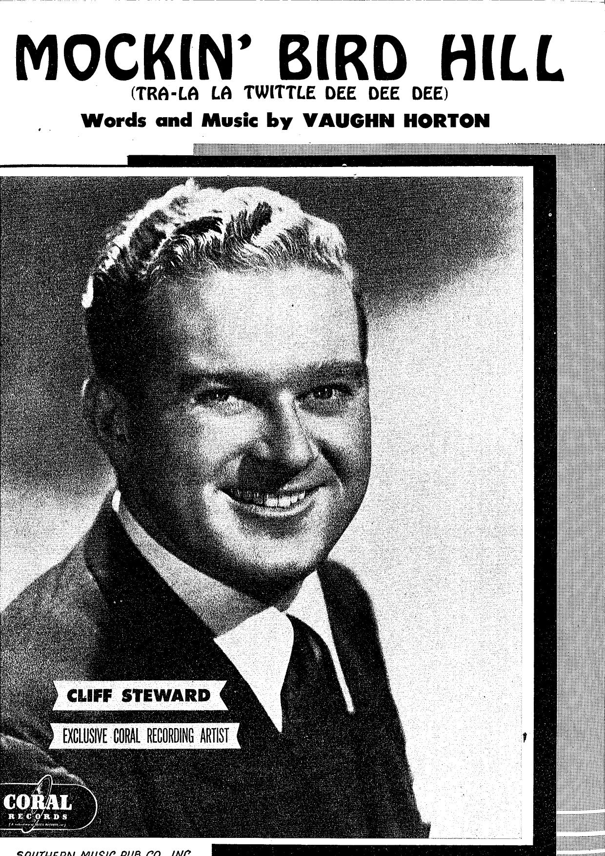 CLIFF STEWARD - MOCKIN' BIRD HILL -1949 -FAST WALTZ by SHEET MUSIC