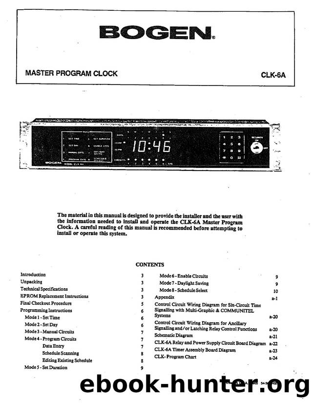 CLK-6A Master Clock Program Manual by Brit Byrnes - Scanned
