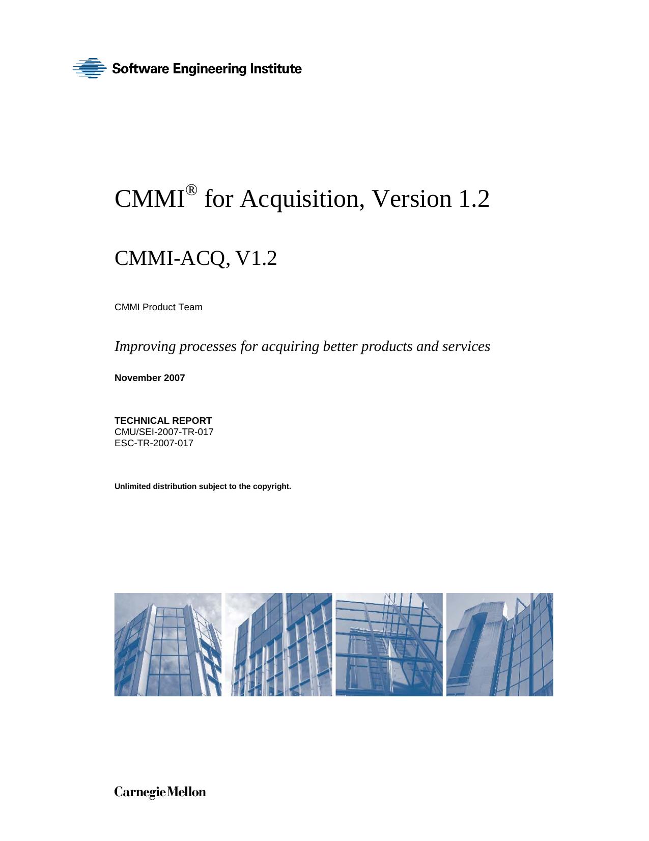 CMMI for Acquisition, Version 1.2 by CMMI Product Team