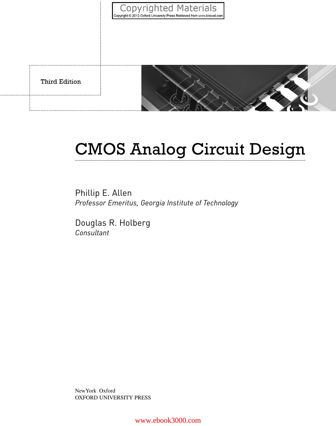CMOS Analog Circuit Design, Third Edition by Unknow