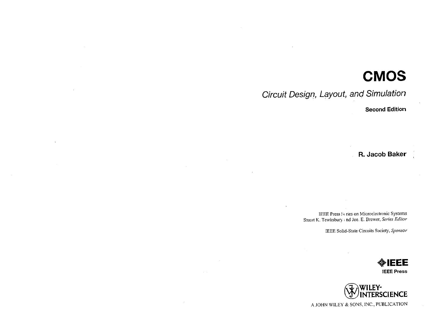 CMOS Circuit Design Layout and Simulation by R. Baker