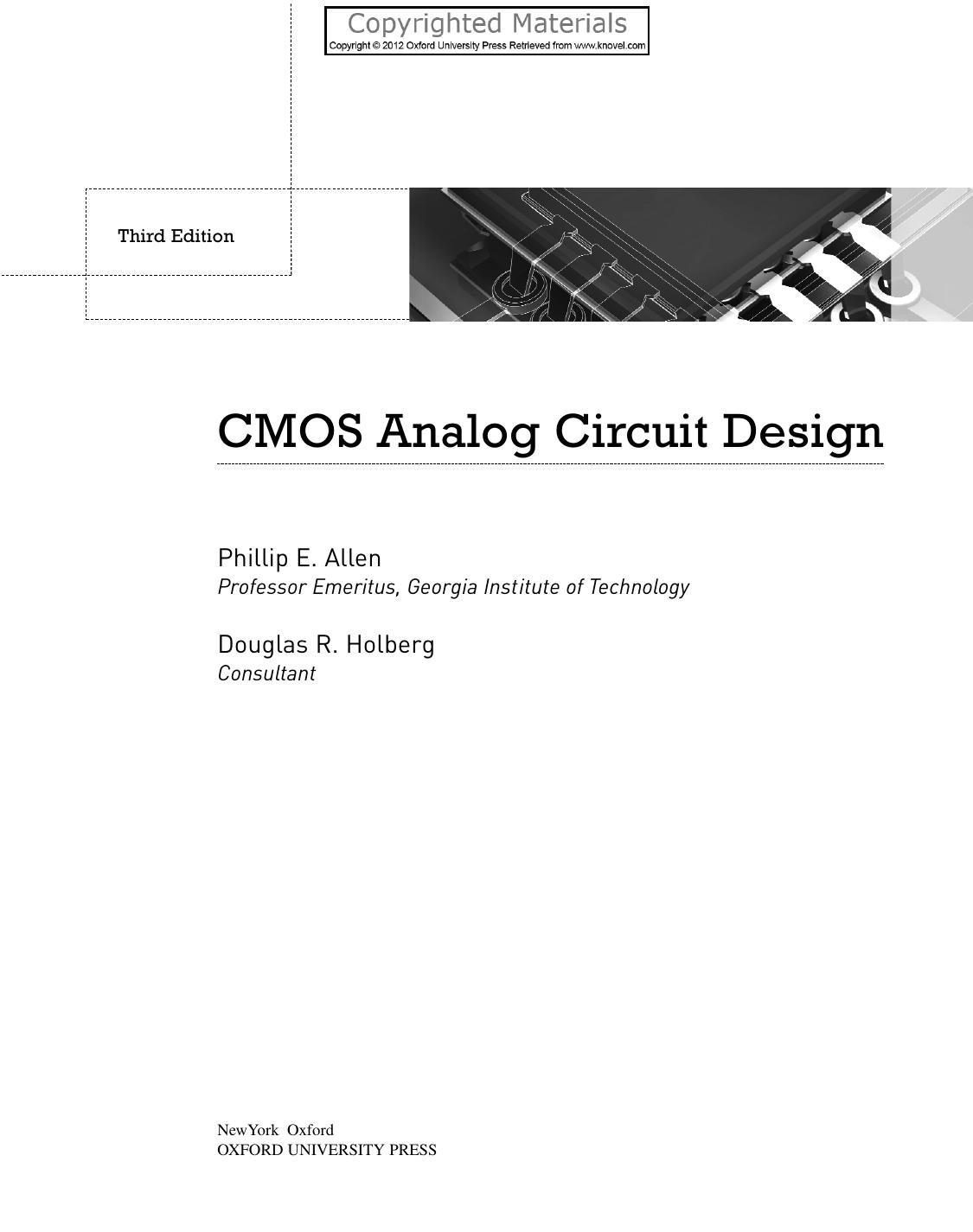 CMOS analog circuit design by Allen Phillip E.; Holberg Douglas R
