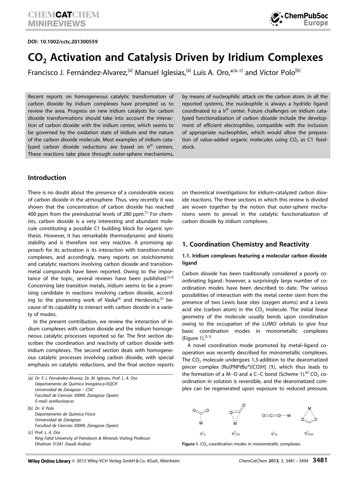 CO2 Activation and Catalysis Driven by Iridium Complexes by Unknown