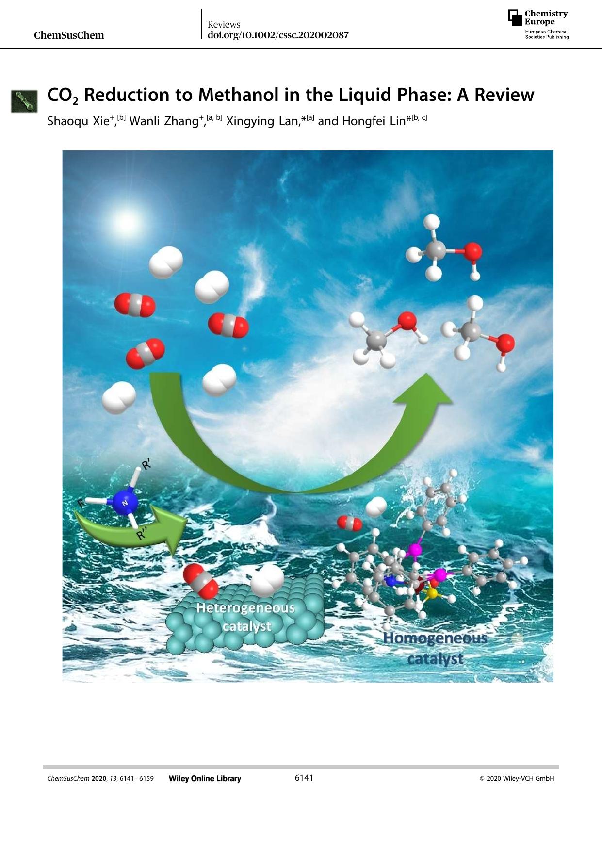 CO2 Reduction to Methanol in the Liquid Phase: A Review by Unknown