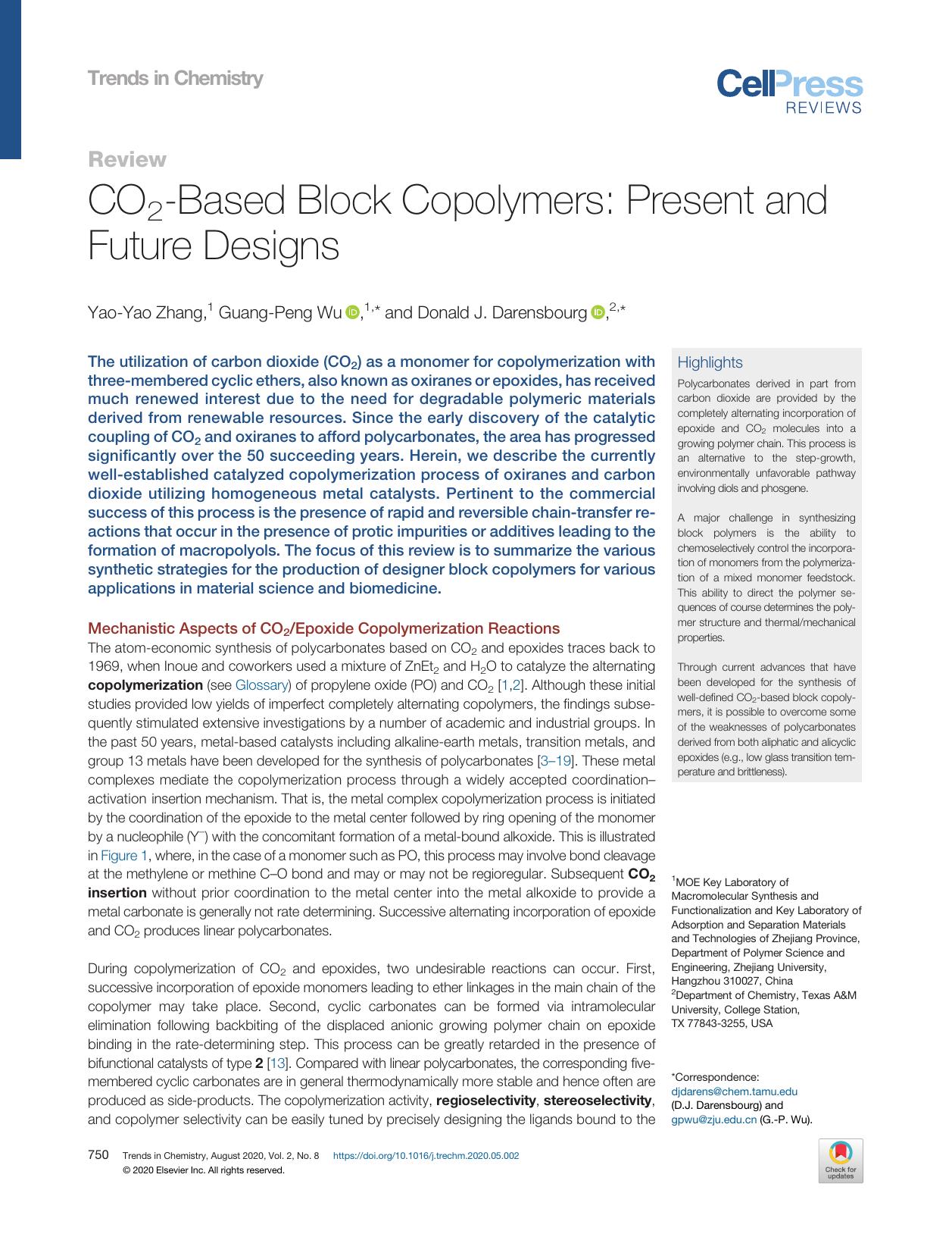 CO2-Based Block Copolymers: Present and Future Designs by Yao-Yao Zhang & Guang-Peng Wu & Donald J. Darensbourg
