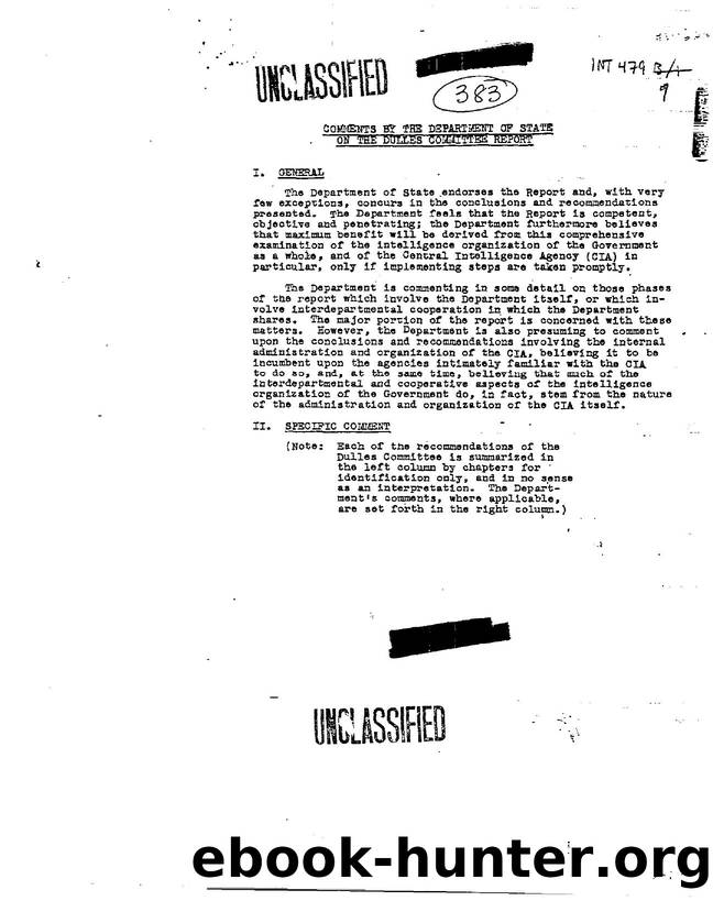 COMMENT RE  THE DULLES COMMITTEE REPORT 3de3 by Unknown