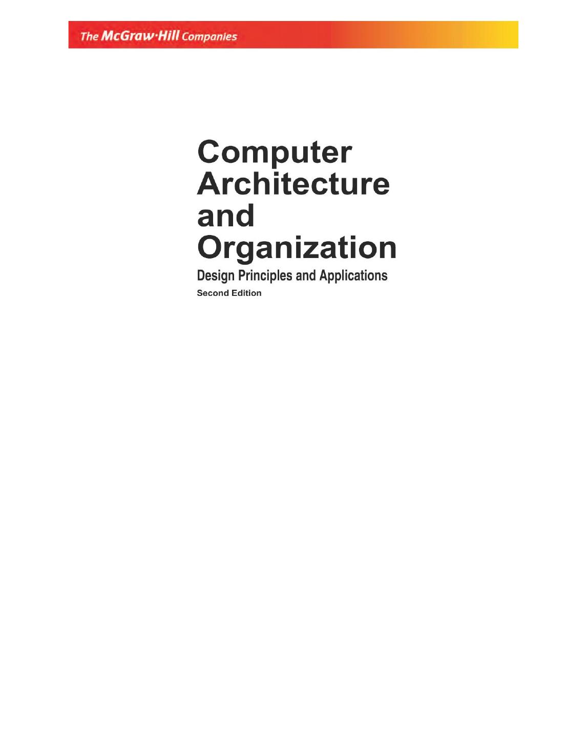 COMPUTER ARCHITECTURE ORGANIZATION GOVINDARAJALU by Unknown