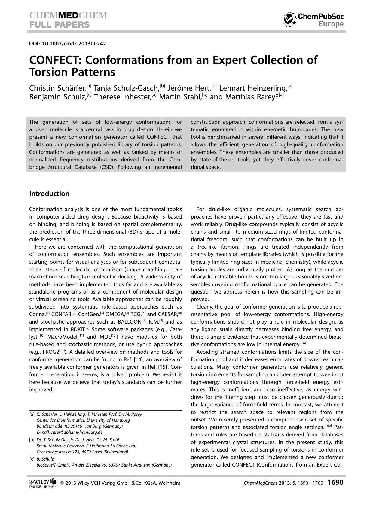 CONFECT: Conformations from an Expert Collection of Torsion Patterns by Unknown