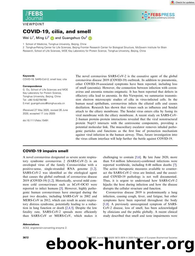 COVIDâ19, cilia, and smell by Unknown