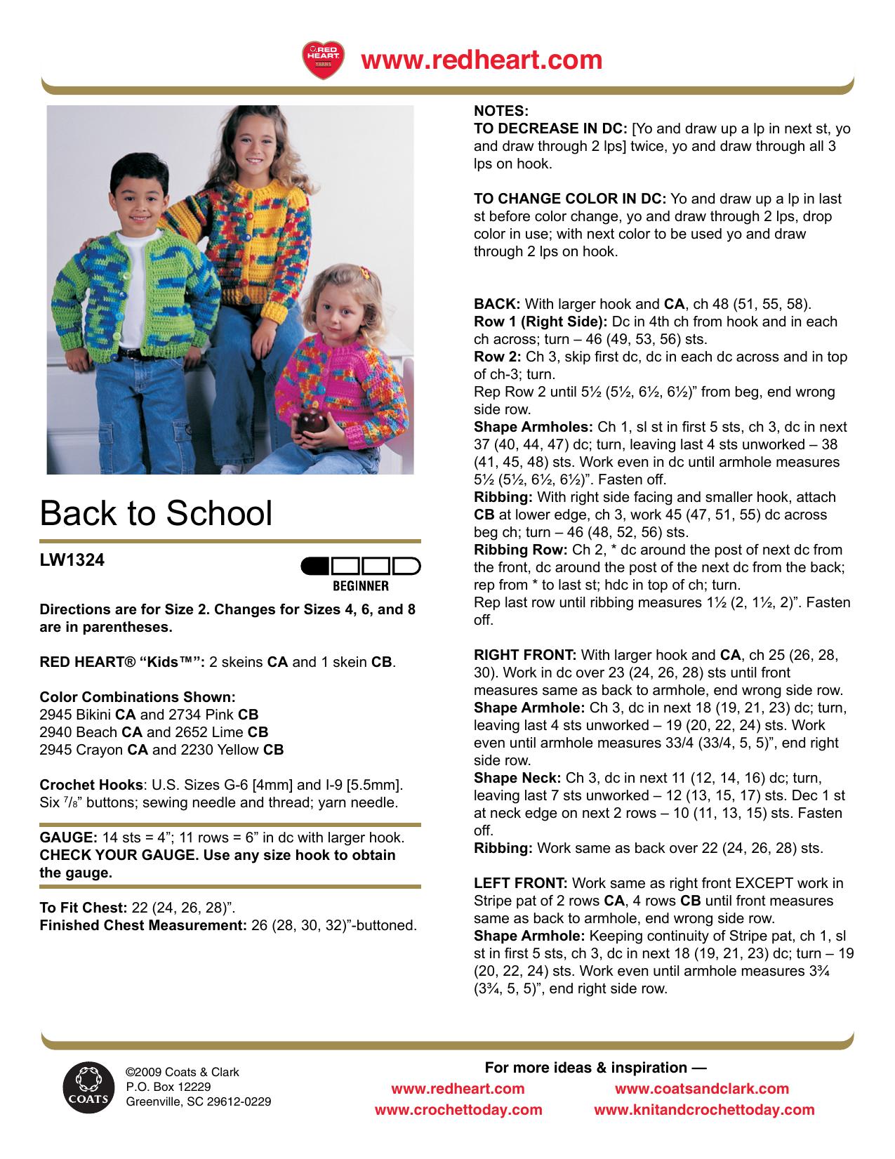 CROCHET Back to School cardigan by Unknown