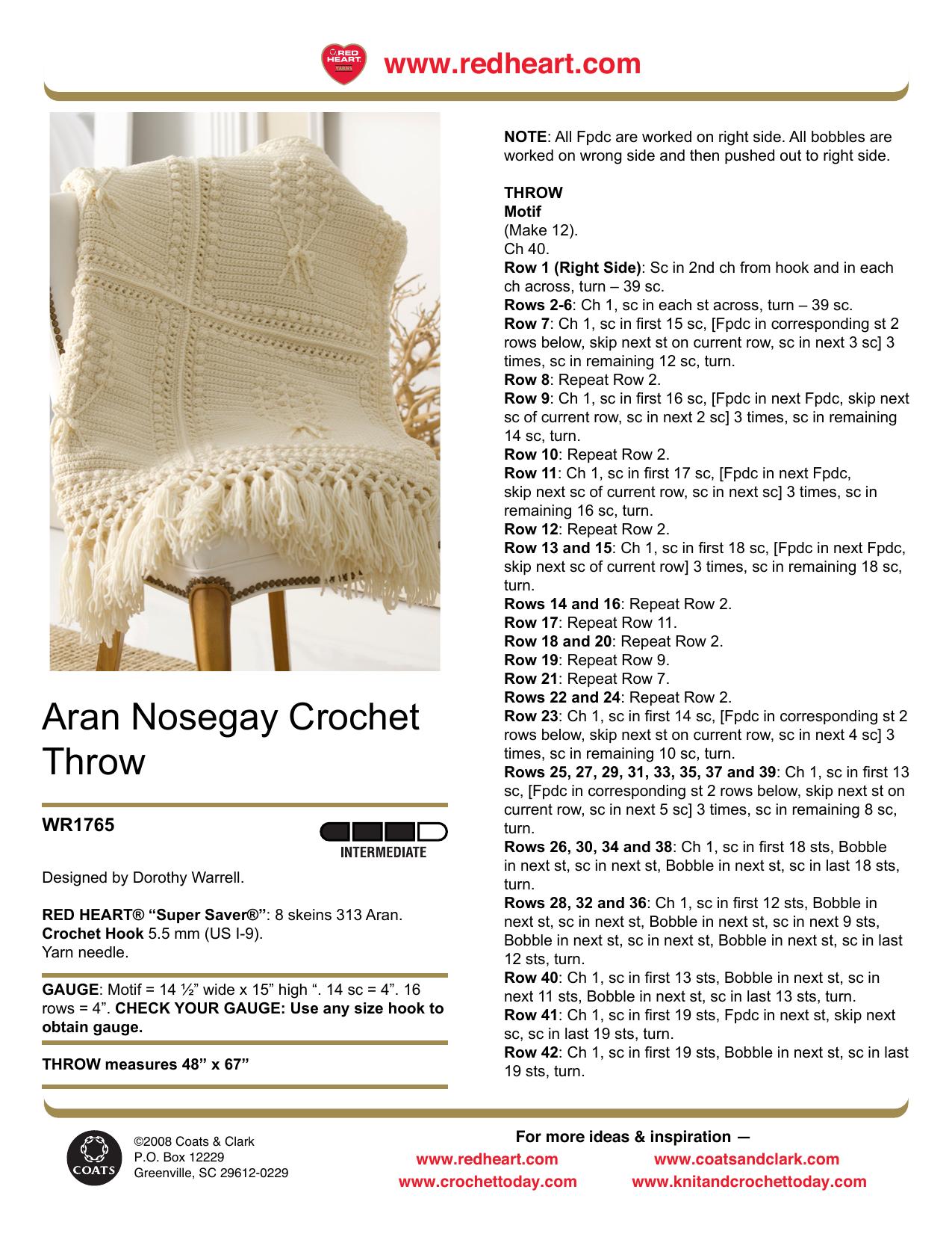 CROCHET by Aran Nosegay Crochet Throw