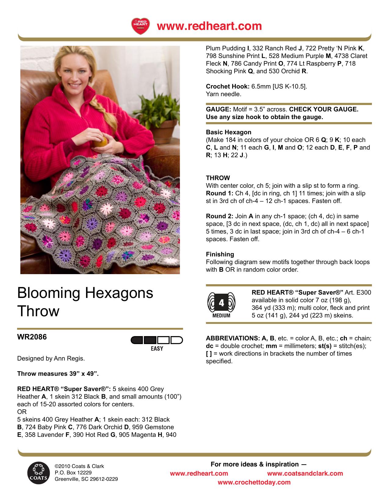 CROCHET by Blooming Hexagons Throw