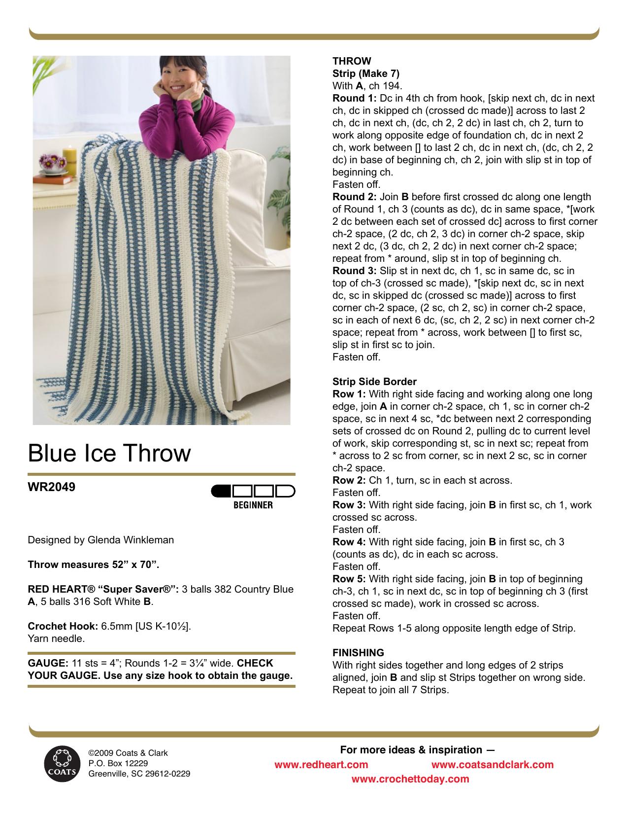 CROCHET by Blue Ice Throw