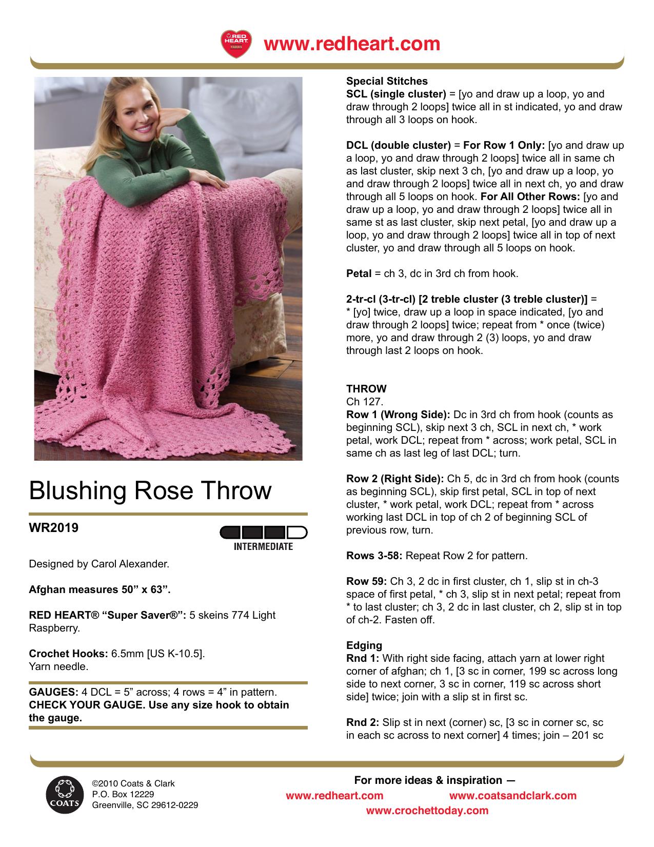 CROCHET by Blushing Rose Throw