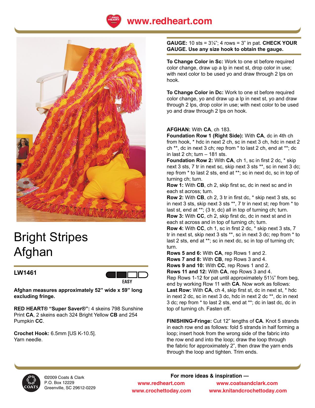 CROCHET by Bright Stripes Afghan