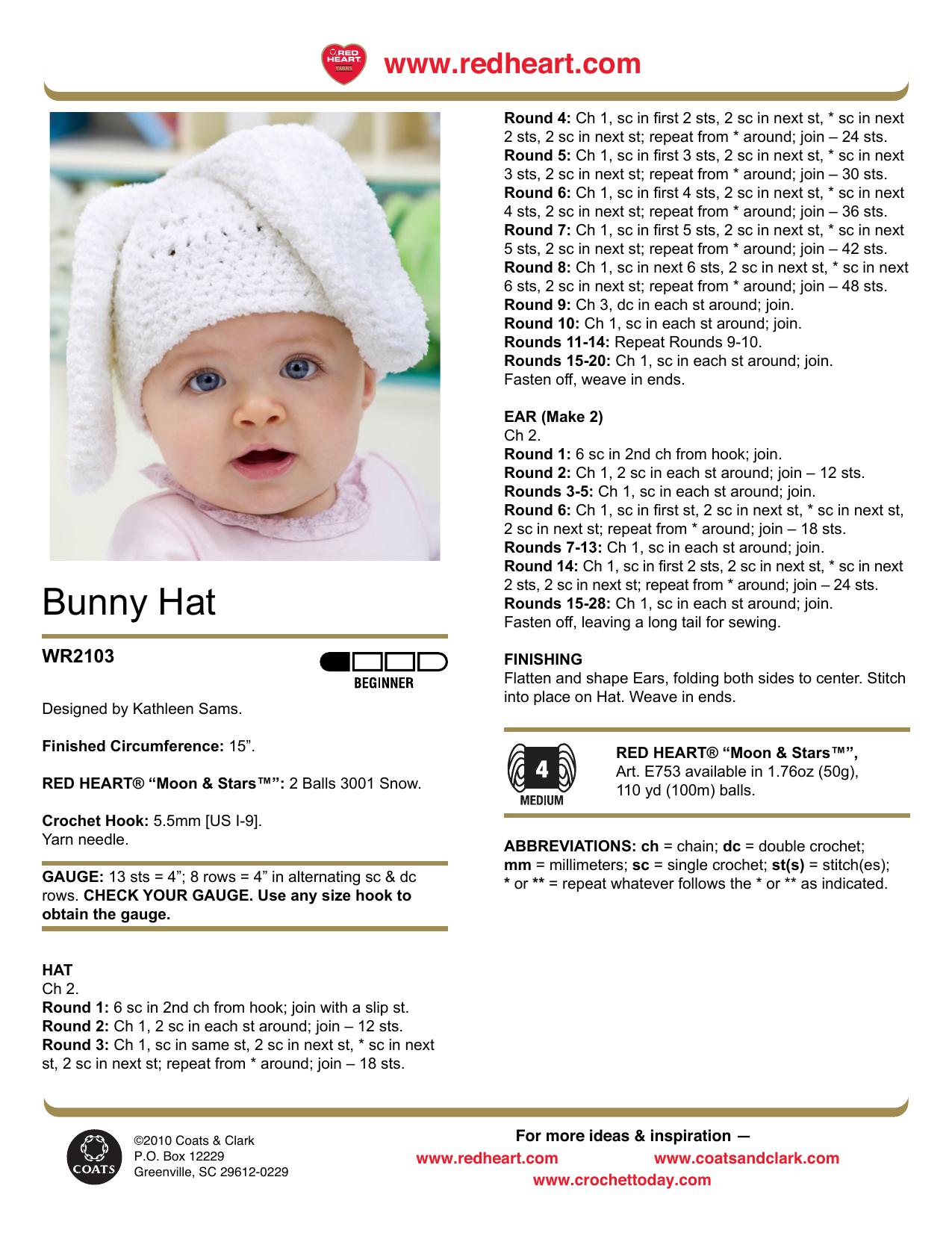 CROCHET by Bunny Hat