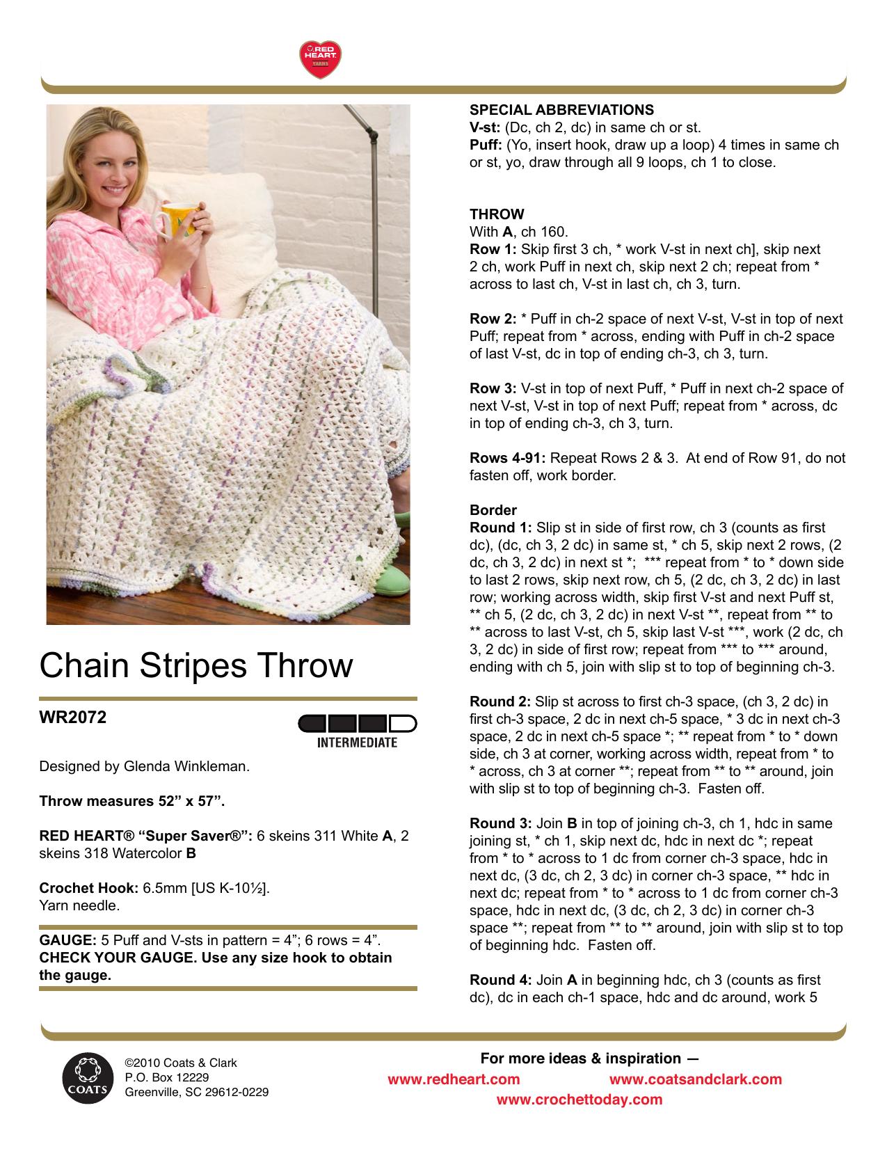 CROCHET by Chain Stripes Throw