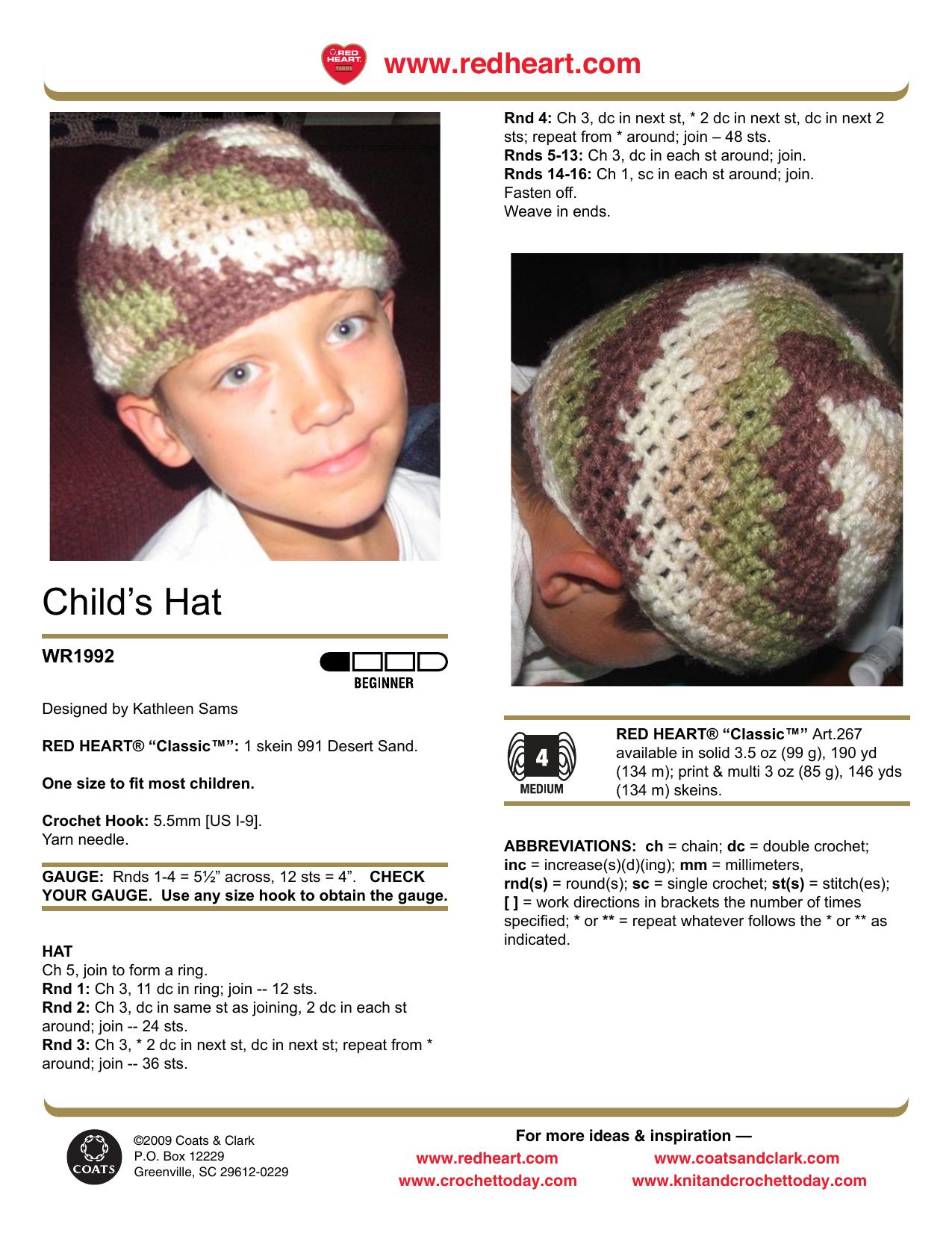 CROCHET by Child's Hat