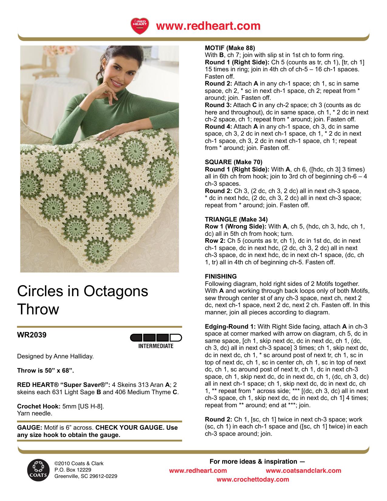 CROCHET by Circle in Octagons Throw
