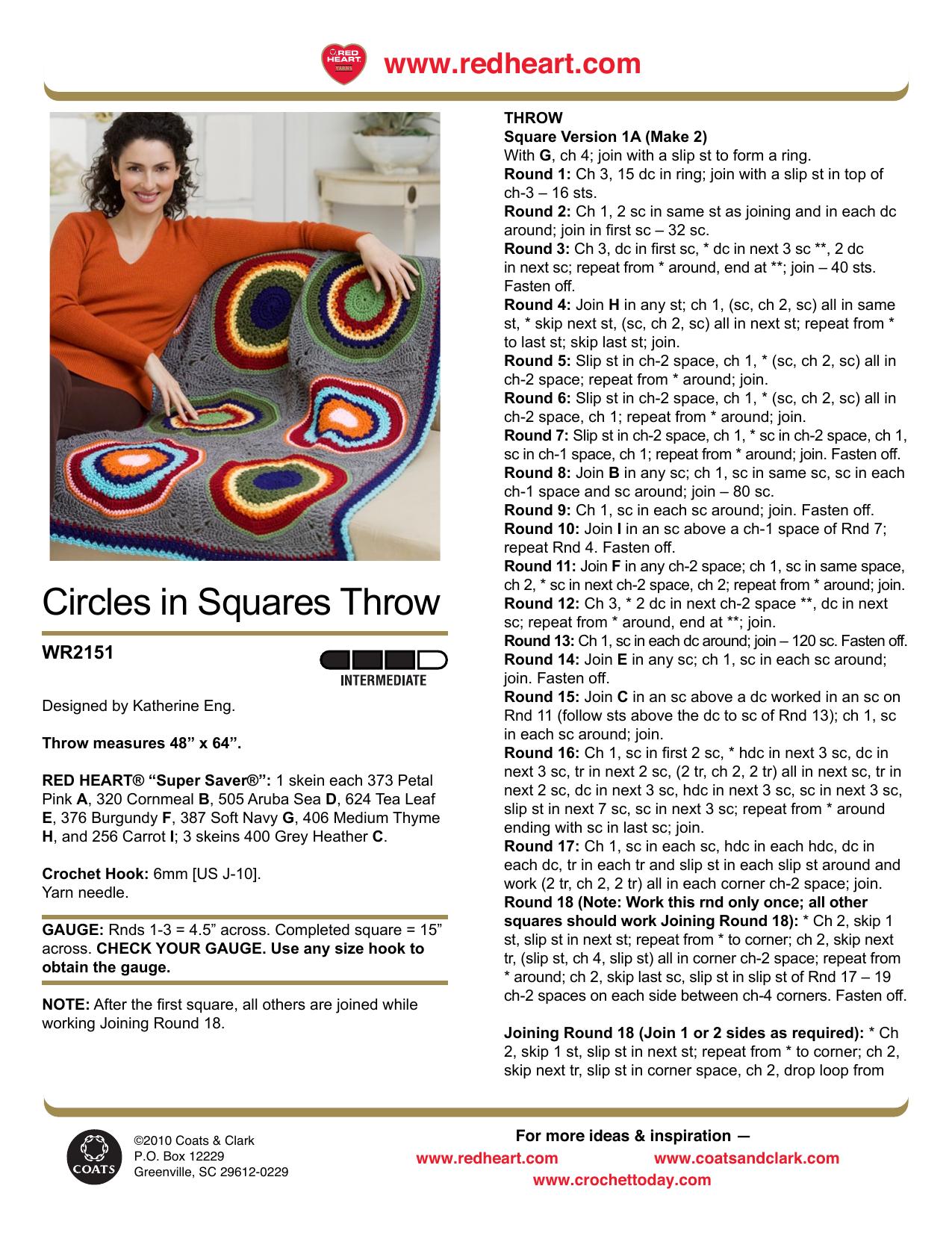CROCHET by Circles in Squares Throw