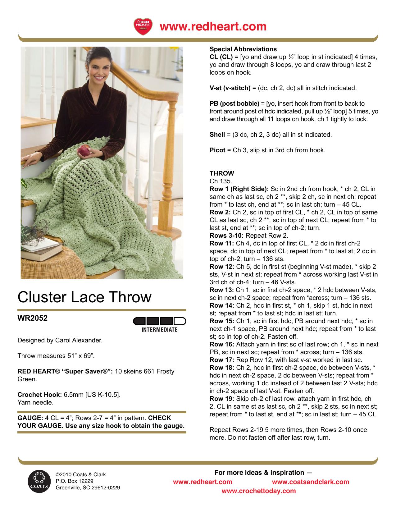 CROCHET by Cluster Lace Throw