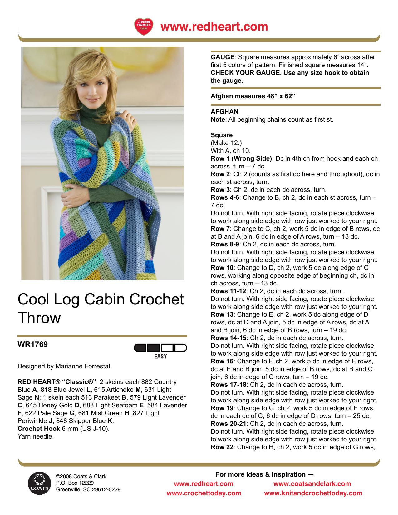 CROCHET by Cool Log Cabin Crochet Throw