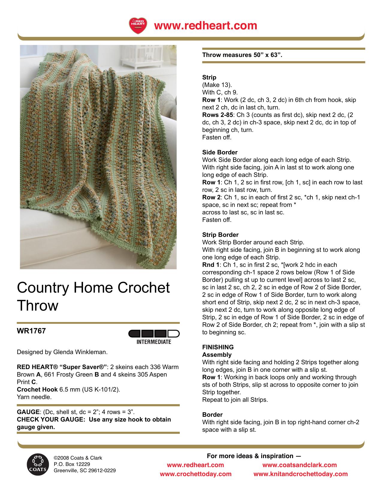 CROCHET by Country Home Crochet Throw