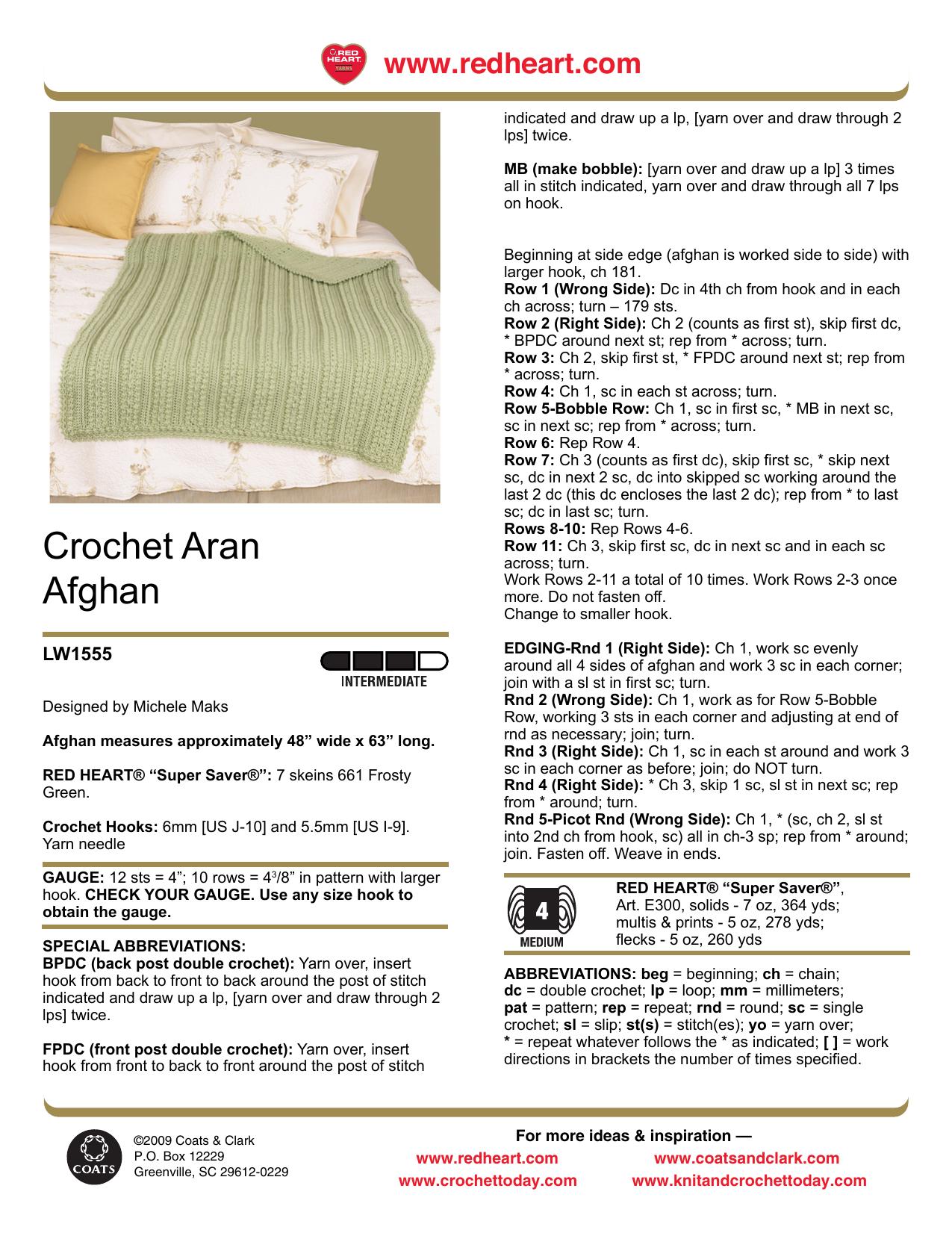 CROCHET by Crochet Aran Afghan