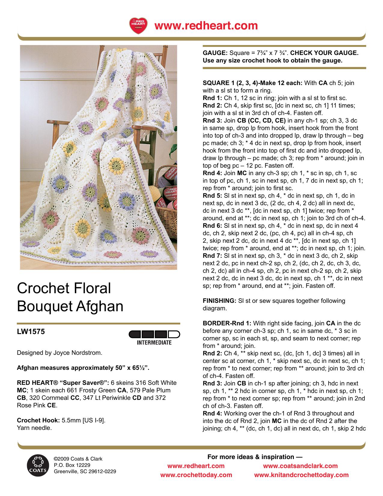 CROCHET by Crochet Floral Bouquet Afghan