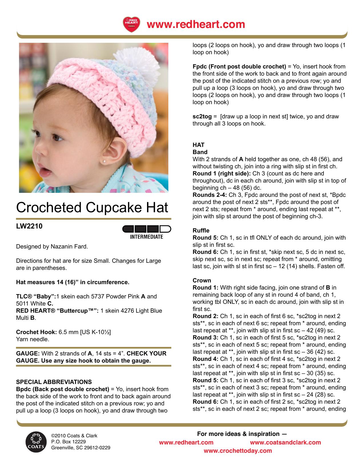 CROCHET by Crocheted Cupcake Hat
