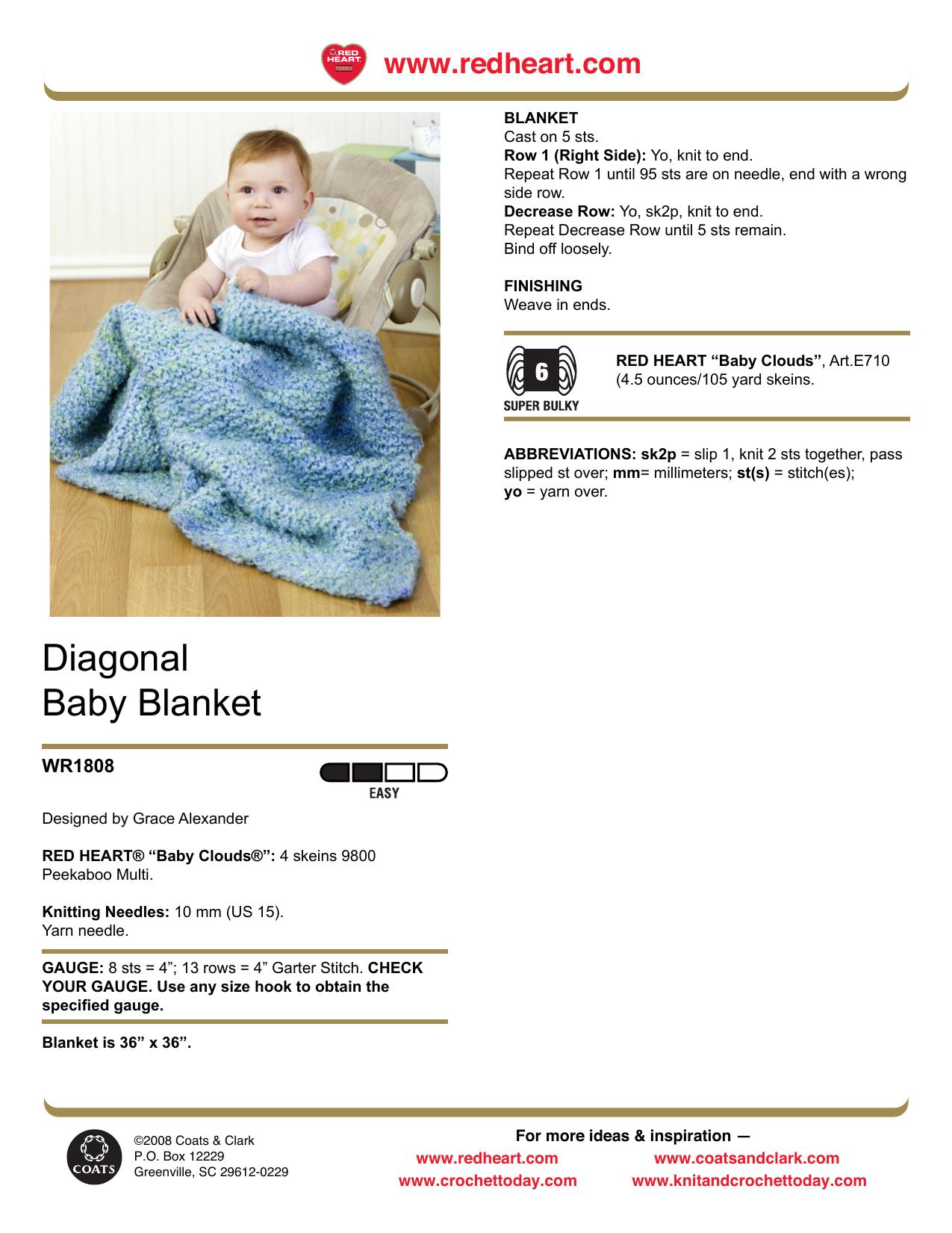 CROCHET by Diagonal Baby Blanket