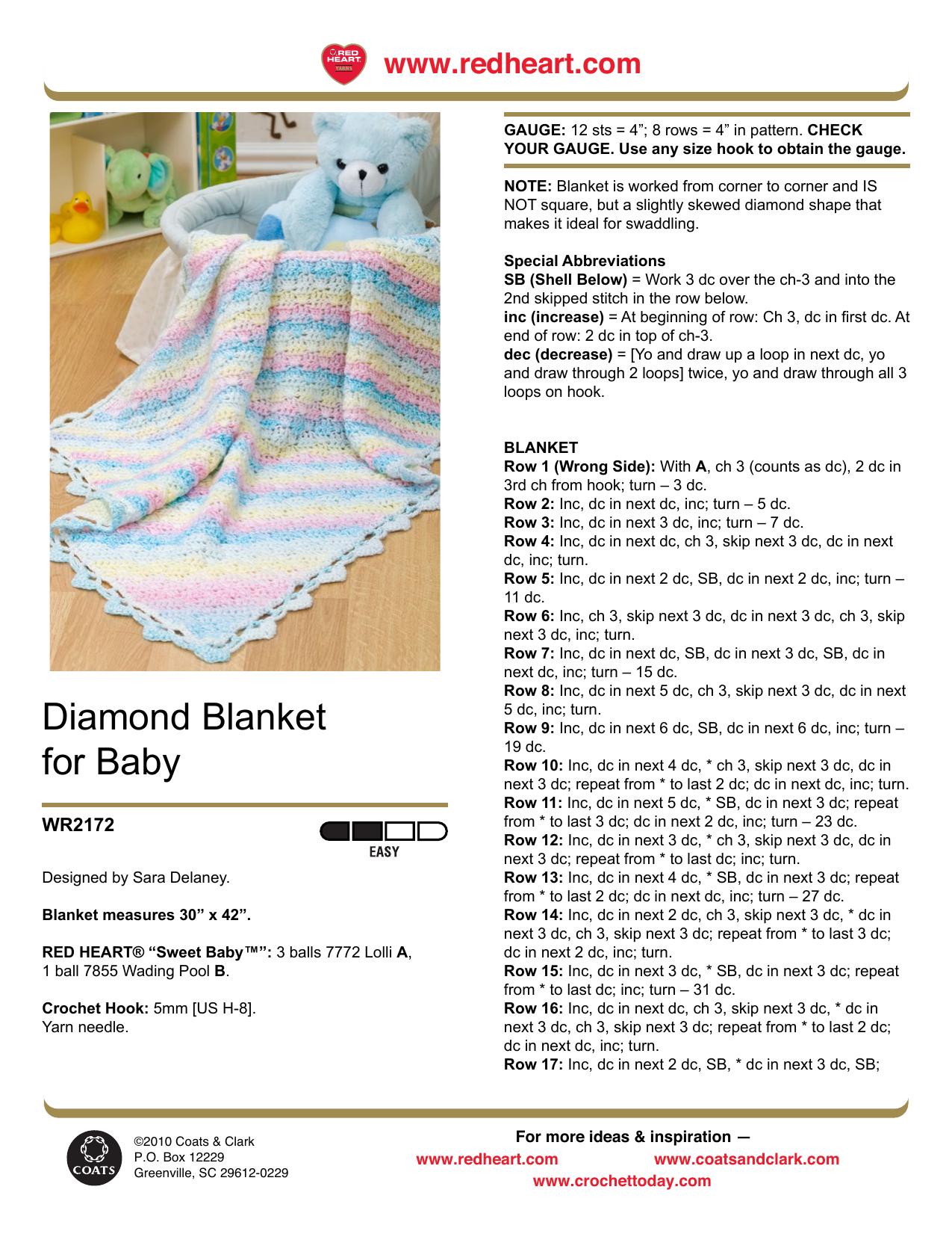 CROCHET by Diamond Blanket for Baby