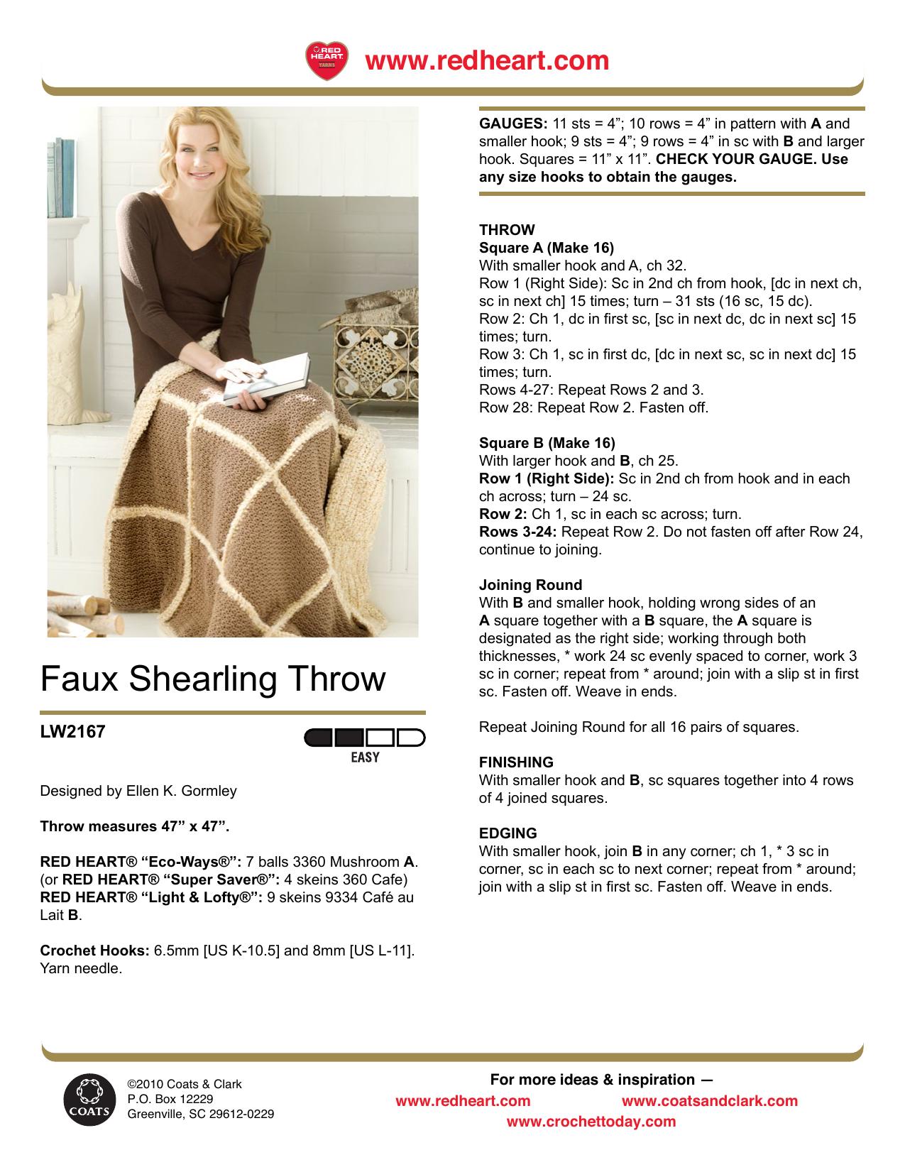CROCHET by Faux Shearling Throw