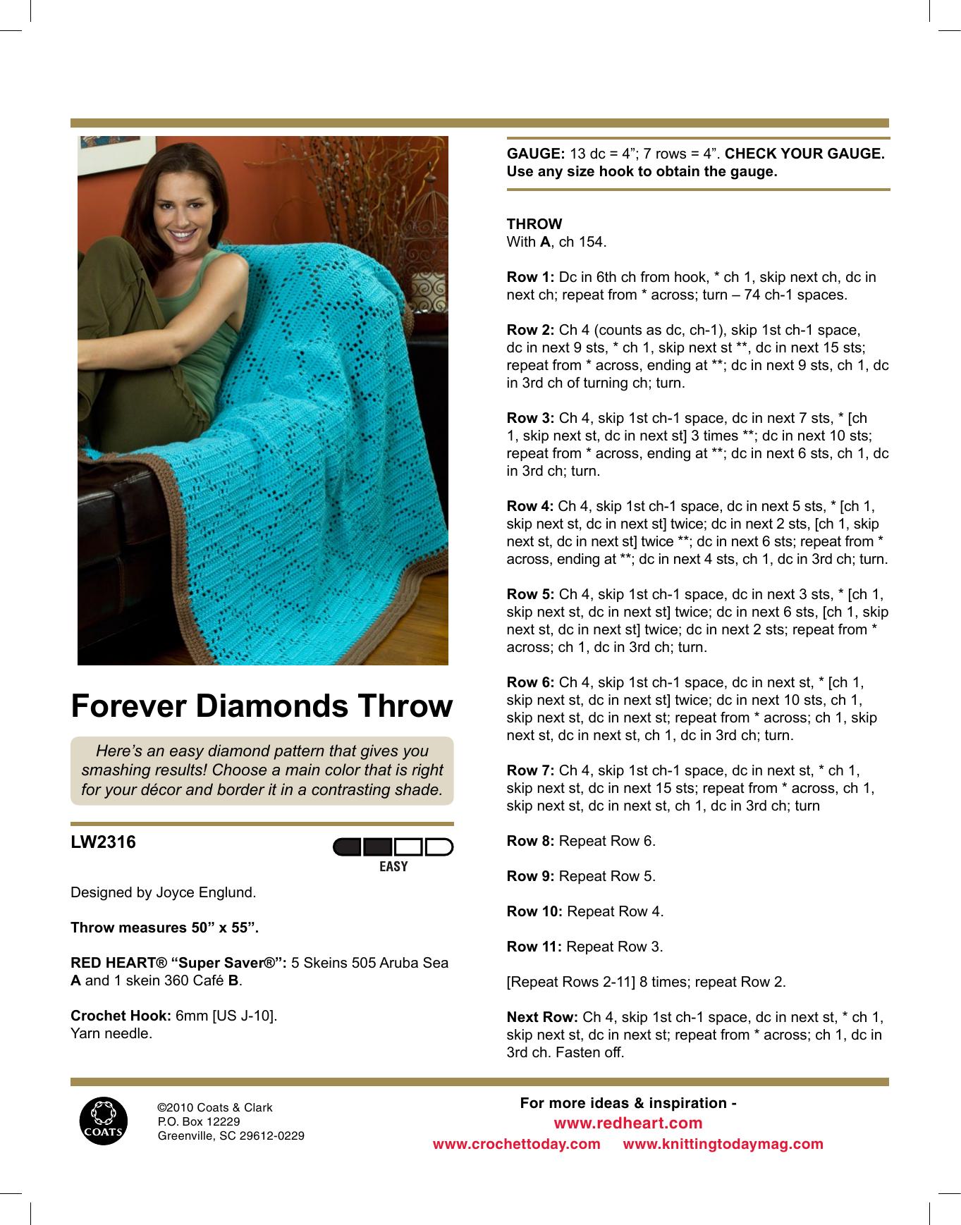 CROCHET by Forever Diamonds Throw