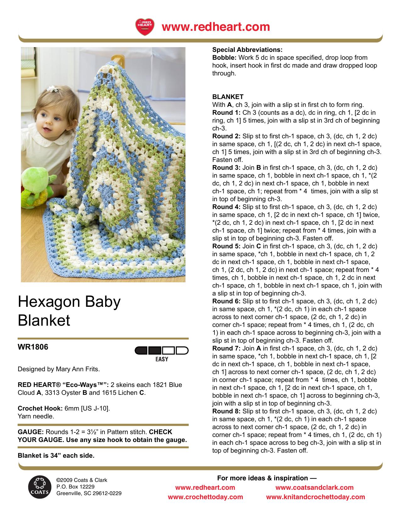 CROCHET by Hexagon Baby Blanket